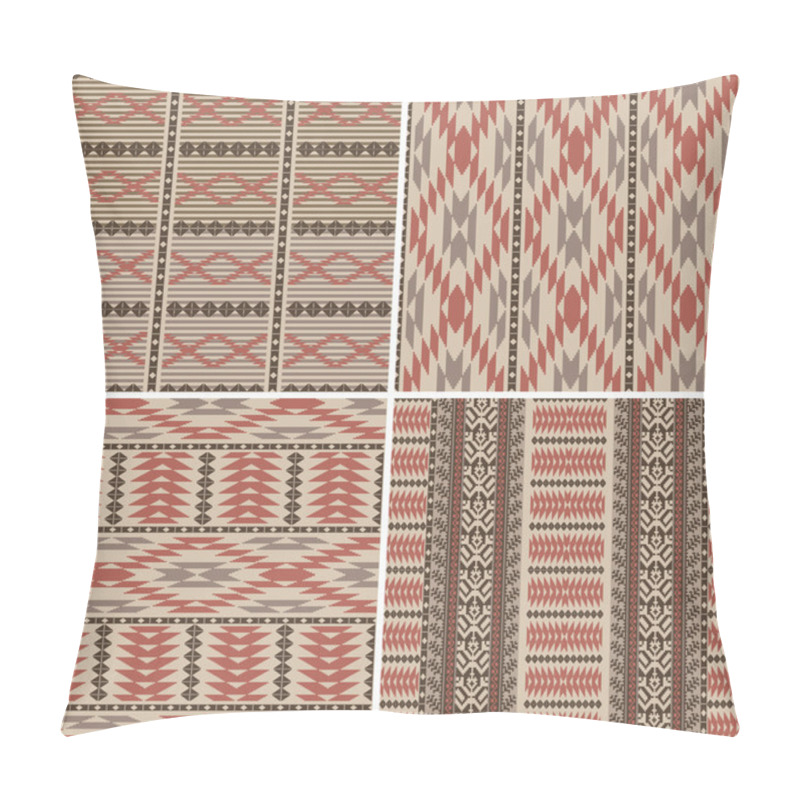 Personality  Set Of Abstract Geometric Ornamental Patterns In Ethnic Style Pillow Covers