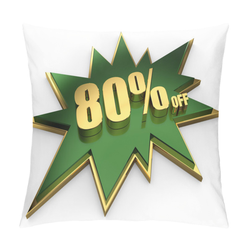 Personality  3d Golden Sign Of 80 Percent Off Pillow Covers