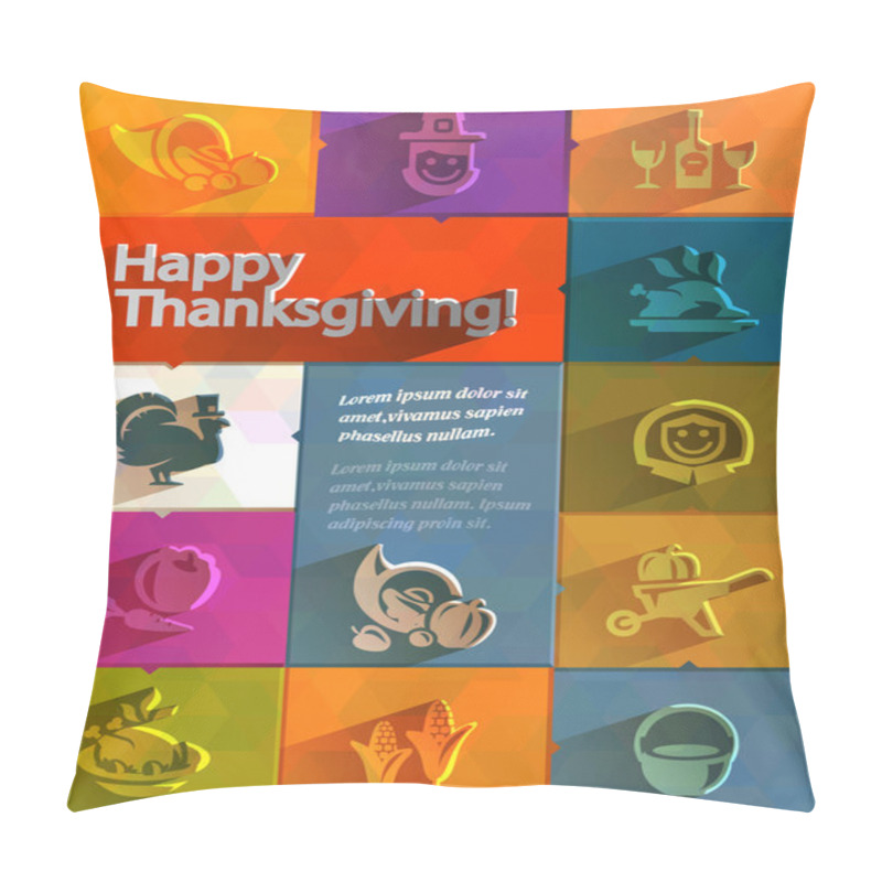 Personality  Happy Thanksgiving. Vector Format Pillow Covers