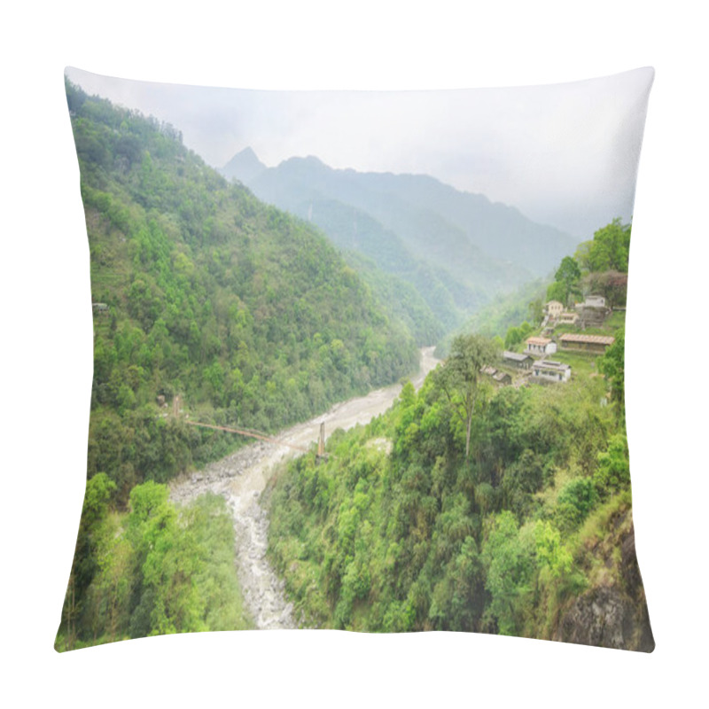 Personality  View Of Teesta River In Dajeeling Pillow Covers