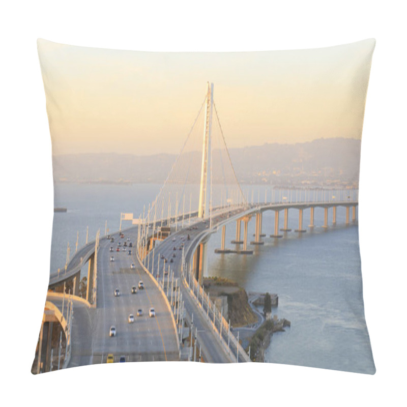 Personality  Sunset Over The San Francisco-Oakland Bay Bridge Eastern Span. Treasure Island, San Francisco, California, USA. Pillow Covers