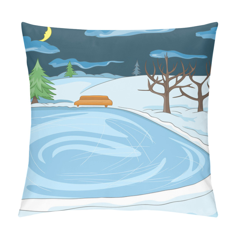 Personality  Outdoor Skating Rink Pillow Covers