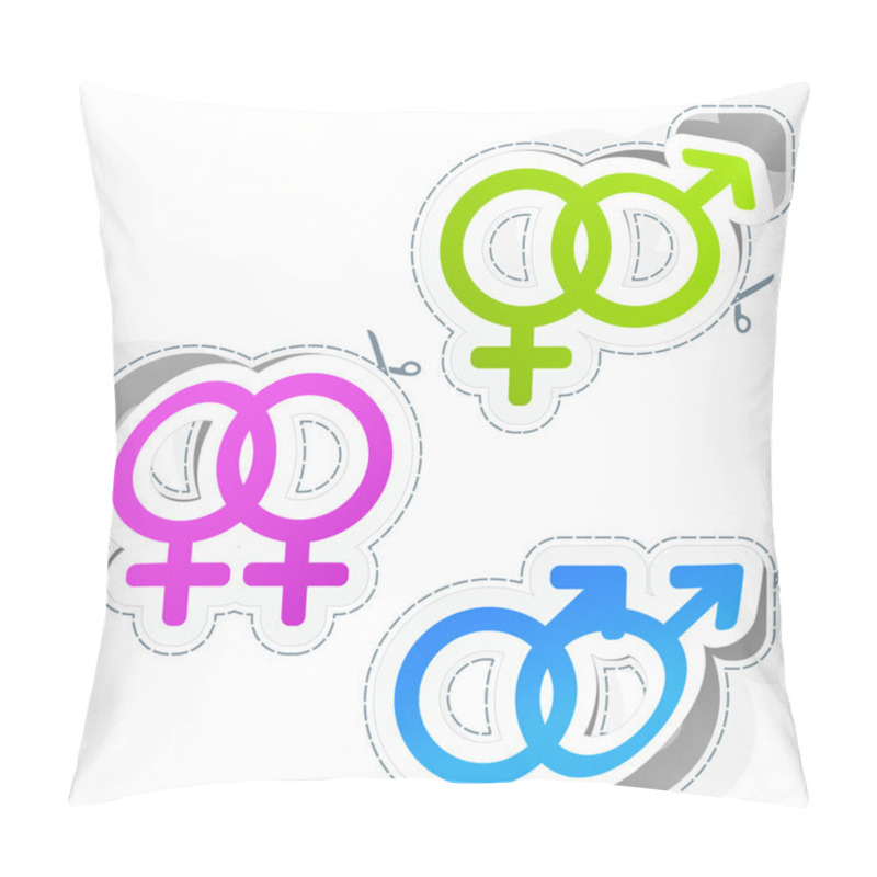 Personality  Male And Female Sticker Set. Pillow Covers