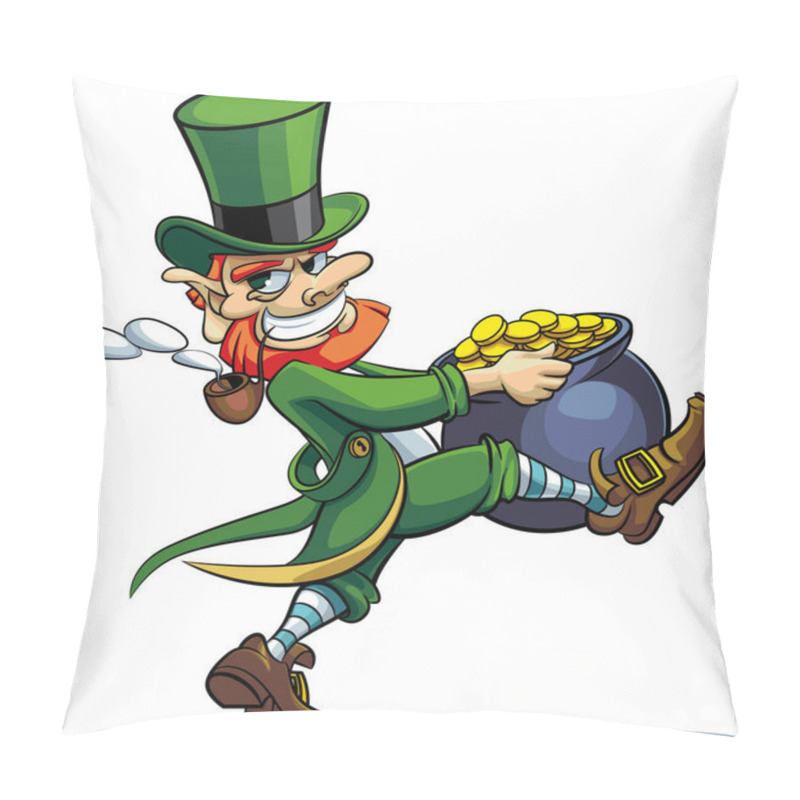 Personality  Leprechaun Stealing Pot Of Golden Coins Pillow Covers