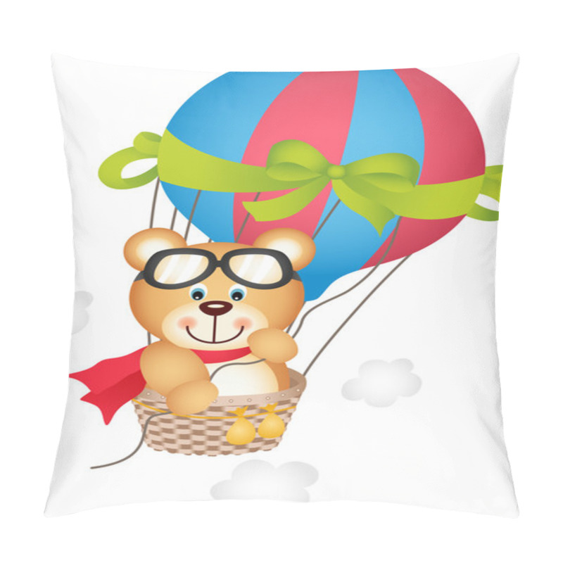 Personality  Hot Air Balloon With Teddy Bear Pillow Covers