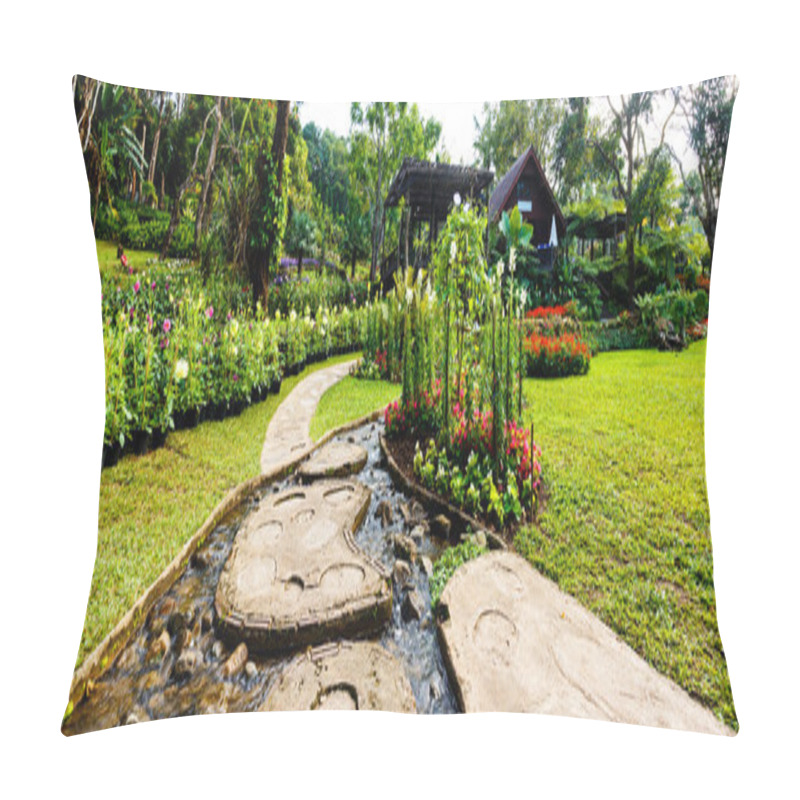 Personality  Panorama Landscaping In The Garden. Pillow Covers