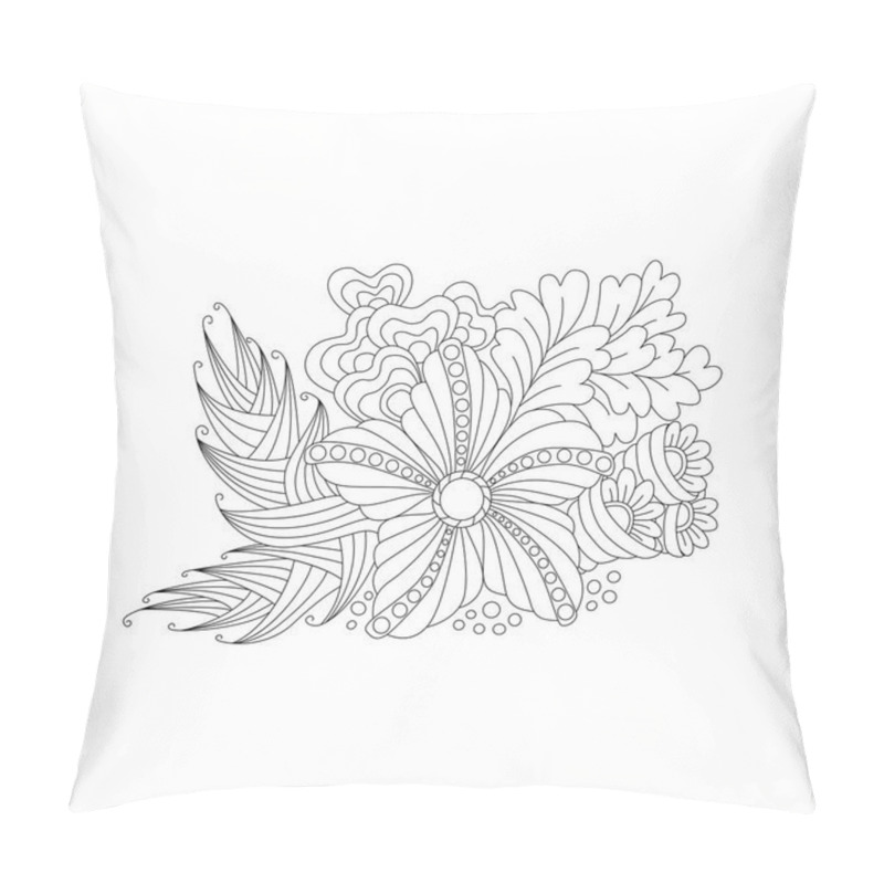 Personality  Abstract Monochrome Floral Composition Pillow Covers