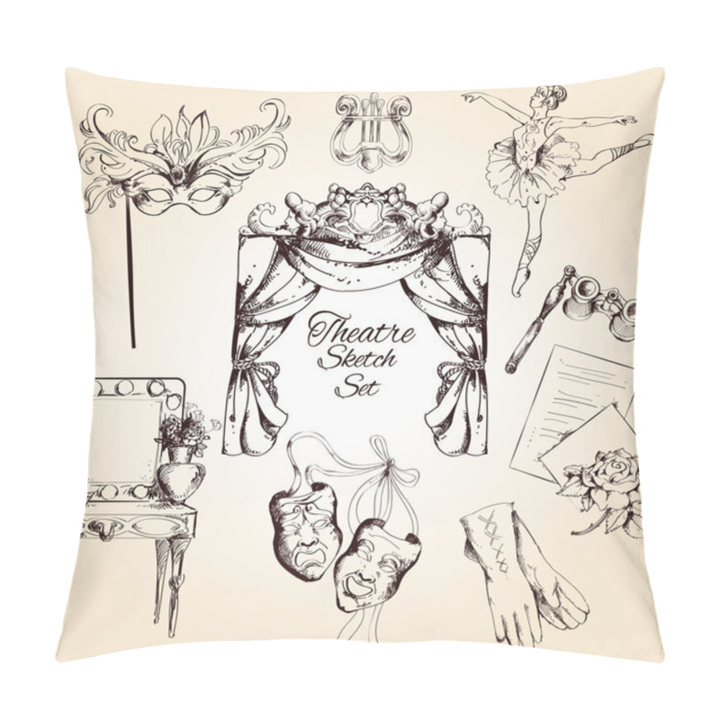 Personality  Theatre Sketch Set Pillow Covers