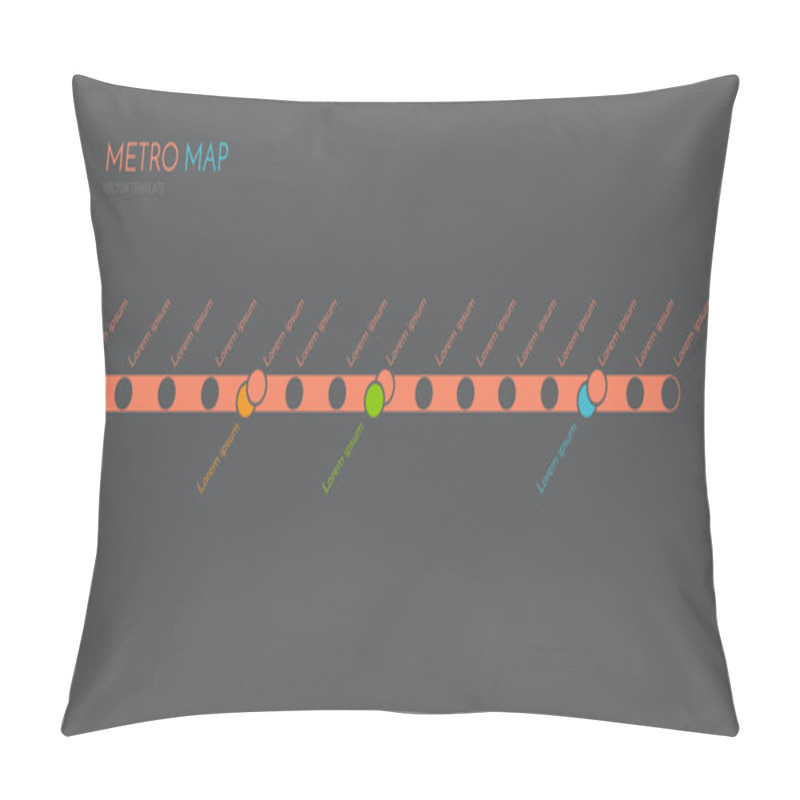 Personality  Metro Or Subway Map Design Template. City Transportation Scheme Concept. Vector Illustration Pillow Covers