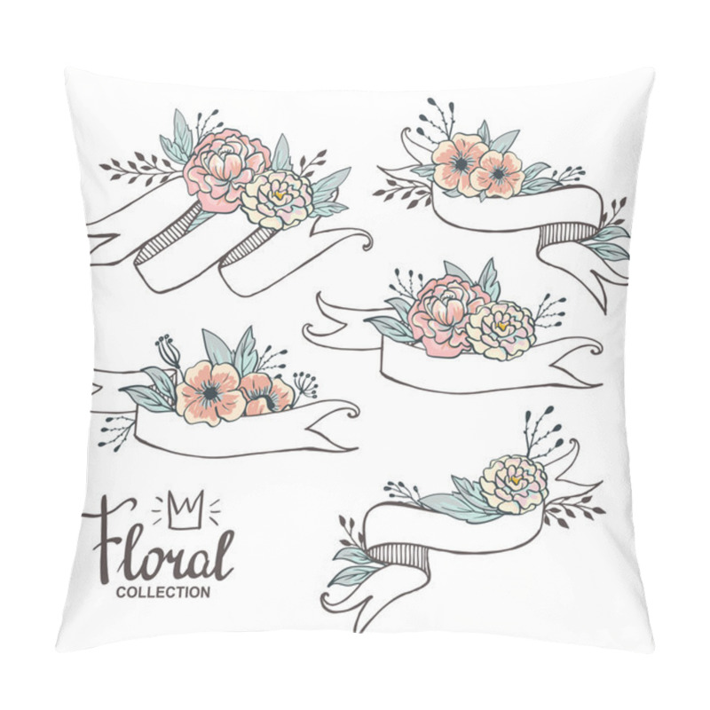 Personality  White Hand Drawn Ribbons Pillow Covers