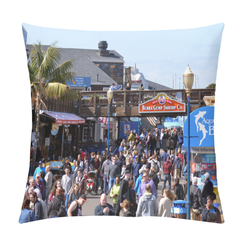 Personality  Visitors In Pier 39 Fishermans Wharf San Francisco - CA Pillow Covers