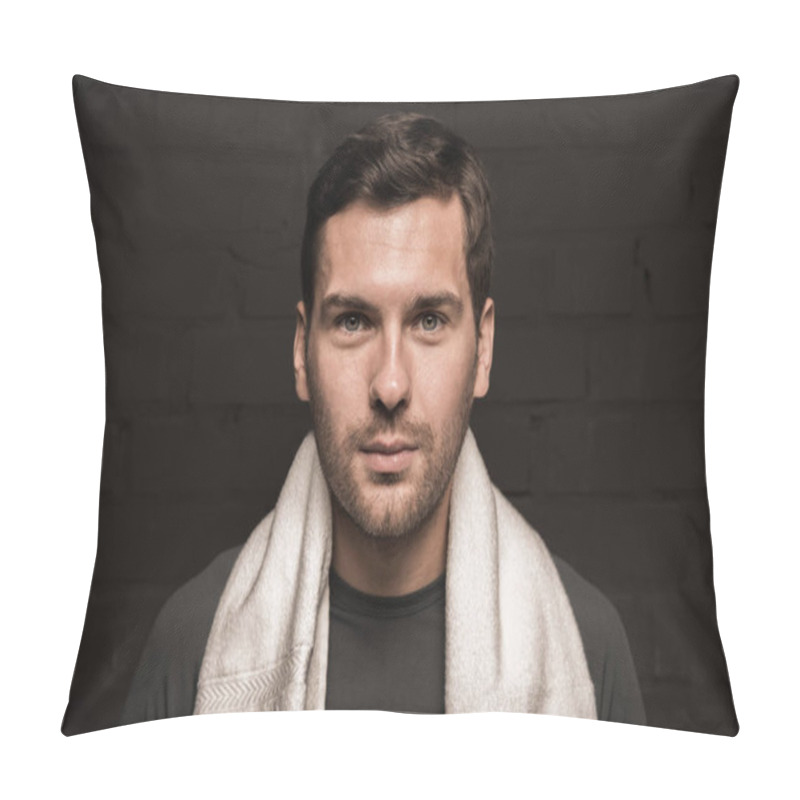 Personality  Handsome Man With Towel On Shoulders Pillow Covers