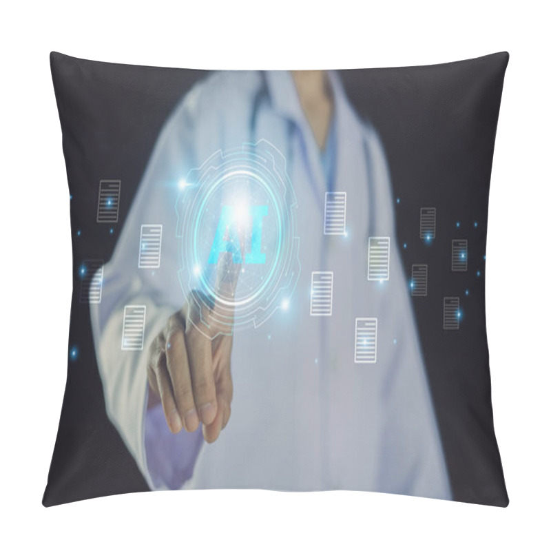 Personality  Artificial Intelligence (AI) Technology Is Transforming The Management Of Medical Treatment Data, Making Modern Healthcare More Efficient And Effective. AI Algorithms Analyze. Pillow Covers