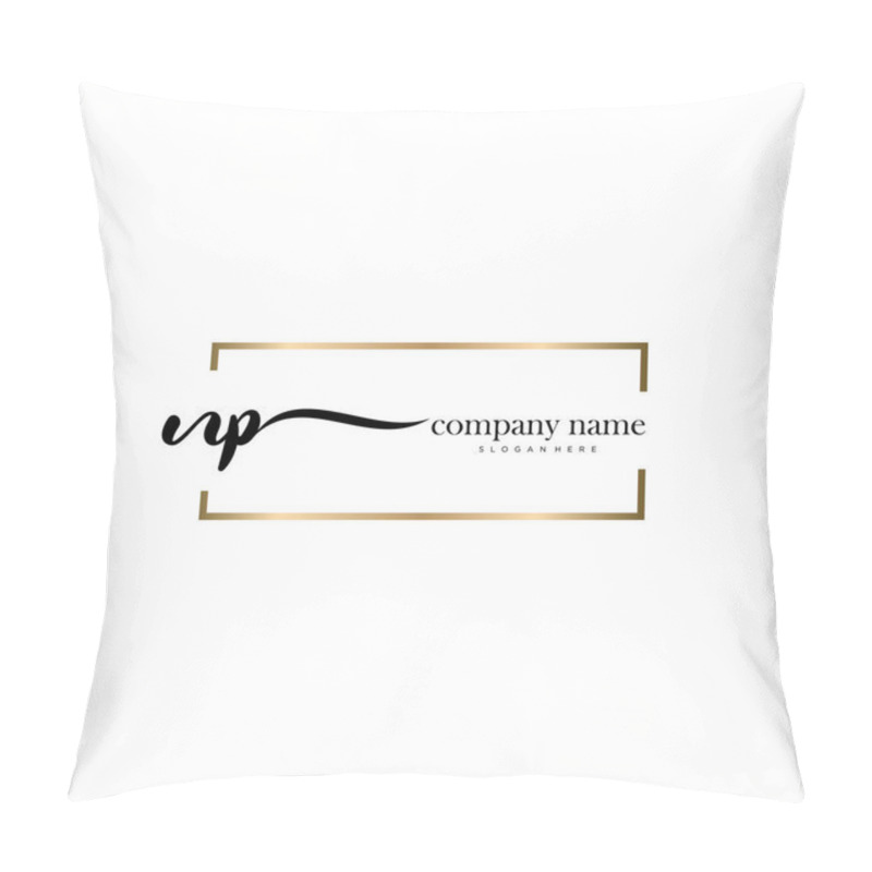 Personality  NP Initial Handwriting And Signature Logo Vector. Pillow Covers