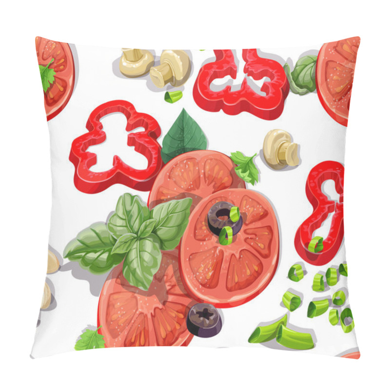 Personality  Seamless Ornament With Delicious And Fresh Vegetables Pillow Covers