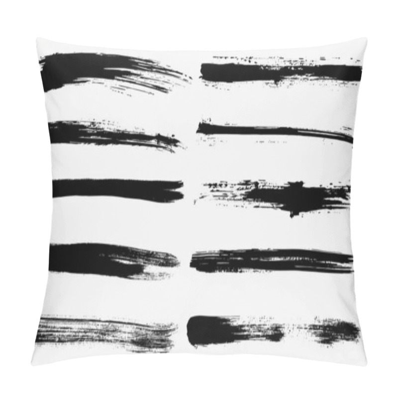 Personality  Long Ink Strokes With Different Shades. Grunge Style Illustration Pillow Covers