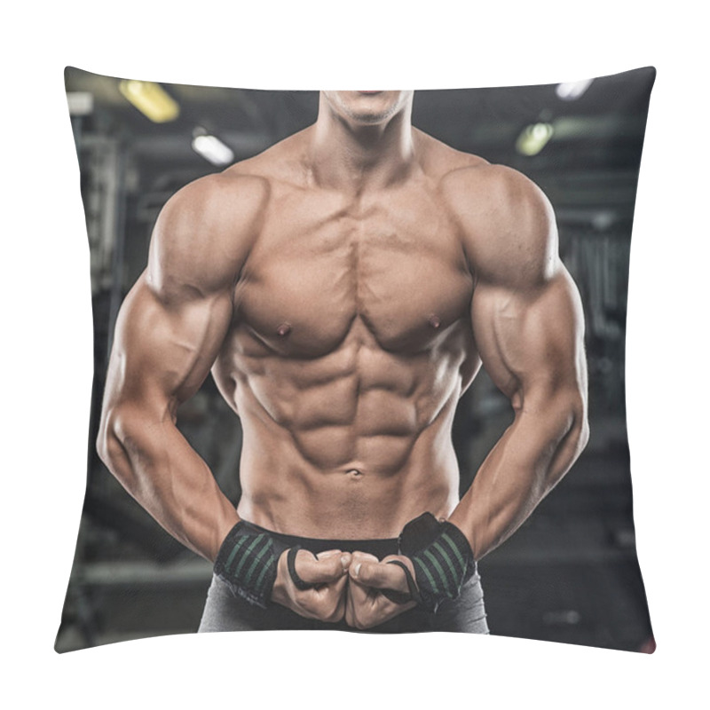 Personality  Brutal Strong Athletic Men Pumping Up Muscles Workout Bodybuildi Pillow Covers