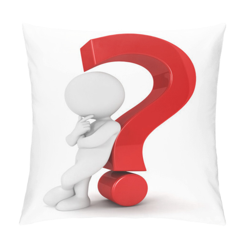 Personality  3d White Leaning Back Against A Question Mark Pillow Covers