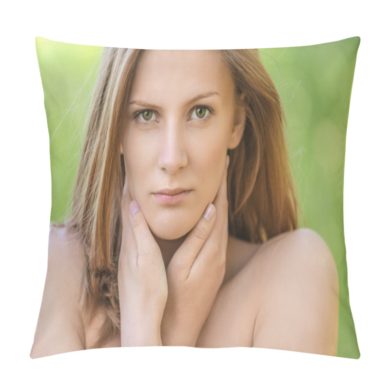 Personality  Portrait Of Young Beautiful Blond Woman Pillow Covers