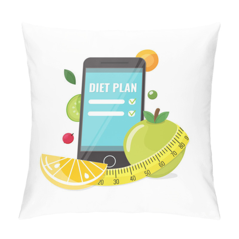 Personality  Phone With App Of Diet Plan Pillow Covers