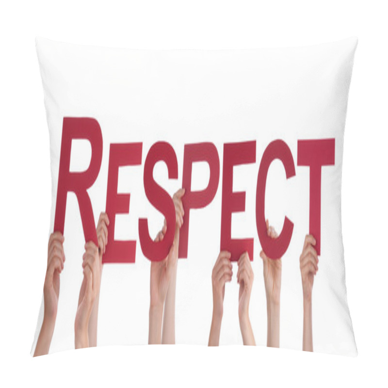 Personality  People Hands Holding Red Straight Word Respect Pillow Covers