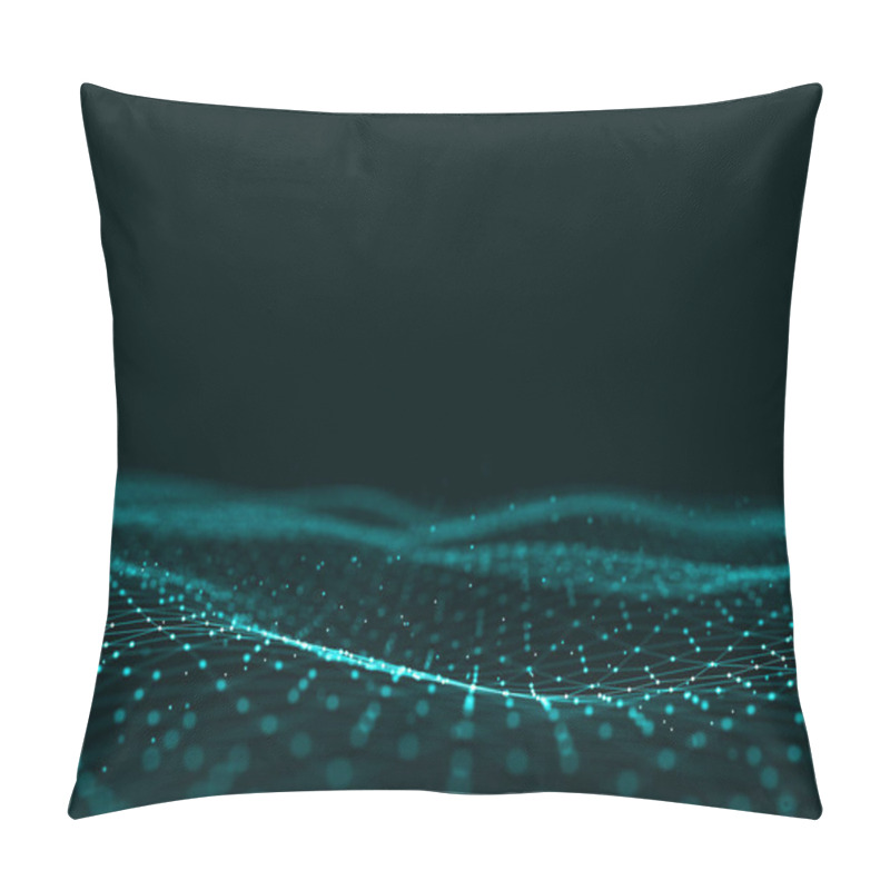 Personality  Computer Geometric Digital Connection Structure. Business Inteligence Technology Background. Binary Code Algorithms Deep Learning. Abstract 3D Rendering. Artificial Intelligence Pillow Covers