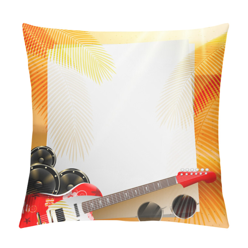 Personality  Summer Music Background With Instruments Pillow Covers