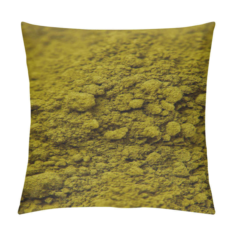 Personality  Selective Focus Of Dark Green Matcha Powder Pillow Covers