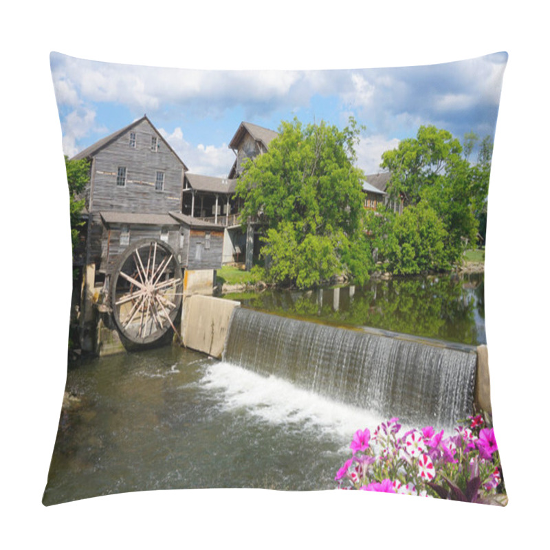 Personality  Pigeon Forge, Tennessee, USA. June 24, 2021 - The Old Mill Along The Little Pigeon River In Tennessee Pillow Covers