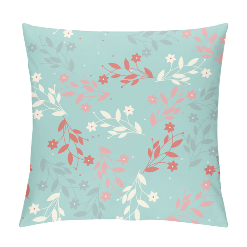 Personality  Tender Seamless Pattern With Cute Flowers And Leaves Pillow Covers