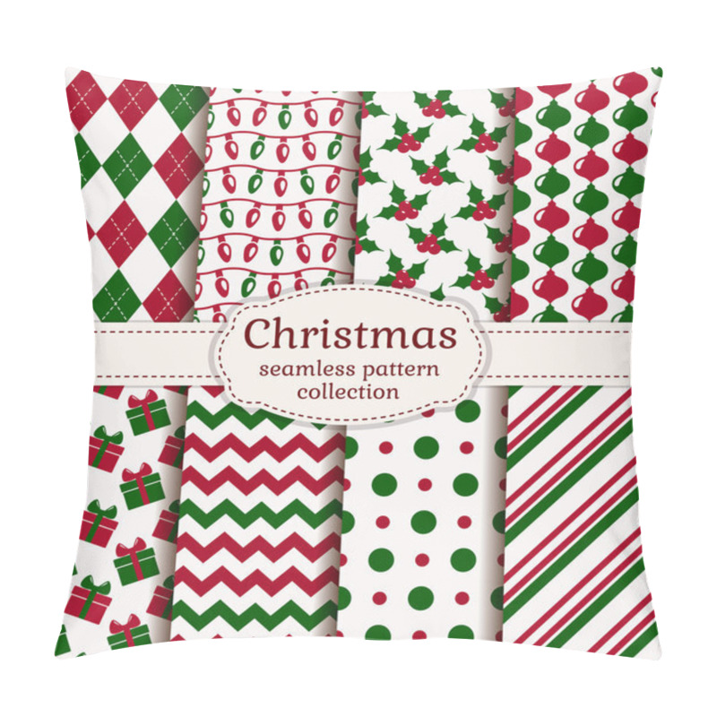 Personality  Christmas Seamless Patterns. Vector Set. Pillow Covers