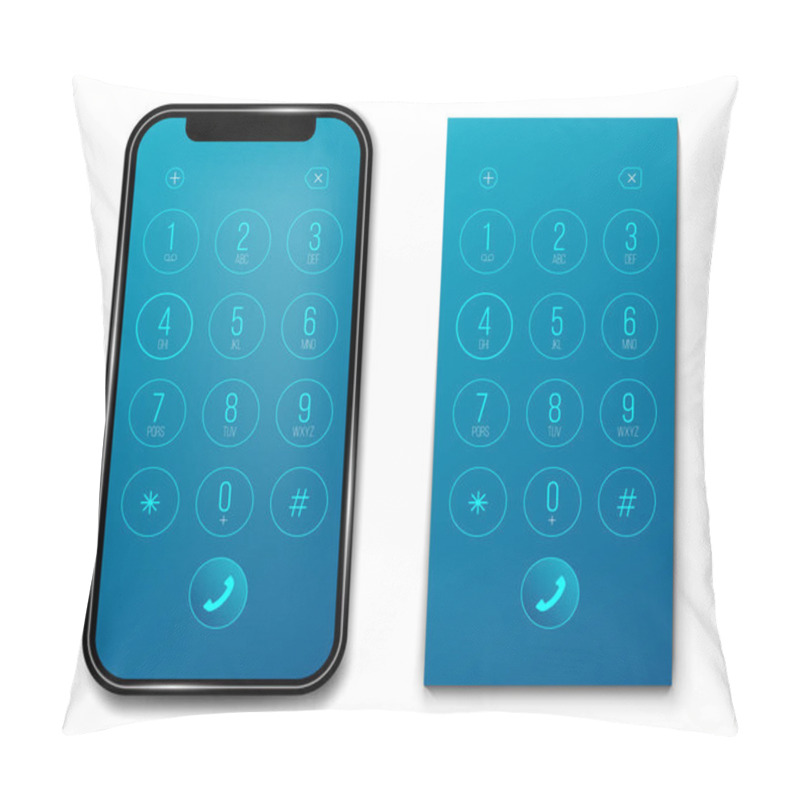 Personality  Creative Vector Illustration Of Phone Dial, Keypad With Numbers Isolated On Transparent Background. Art Design Smartphone Touchscreen Device. Abstract Concept Graphic User Interface Element Pillow Covers