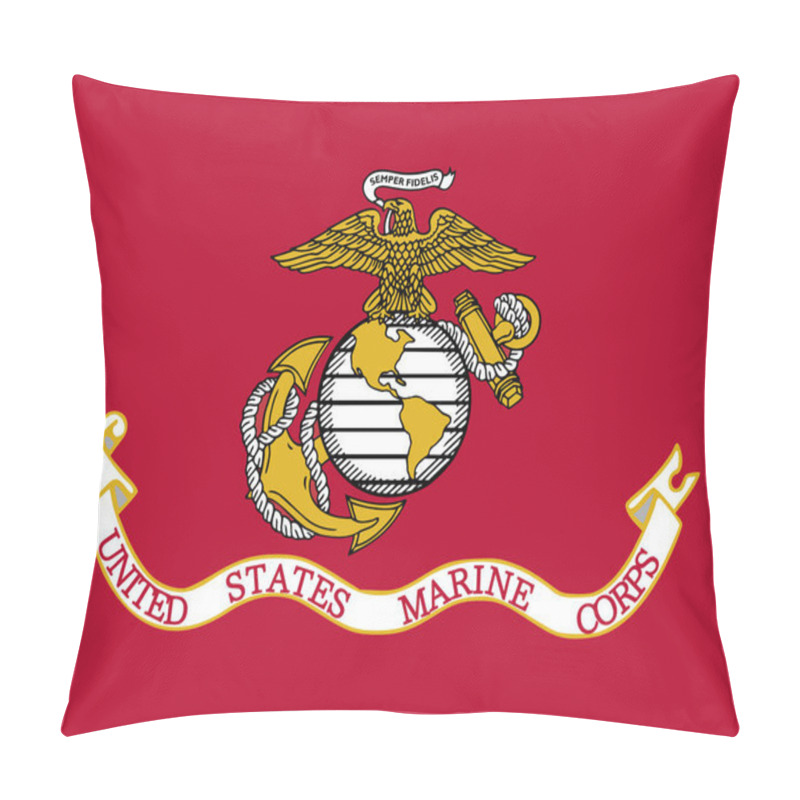 Personality  Minsk, Belarus - May, 2021: Top View Of Flag Of United States Marine Corps, No Flagpole. Plane Design, Layout. Flag Background. Pillow Covers