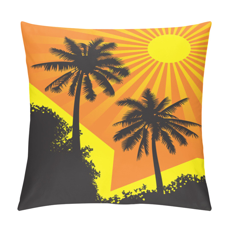 Personality  Sunlit Palm Trees Pillow Covers