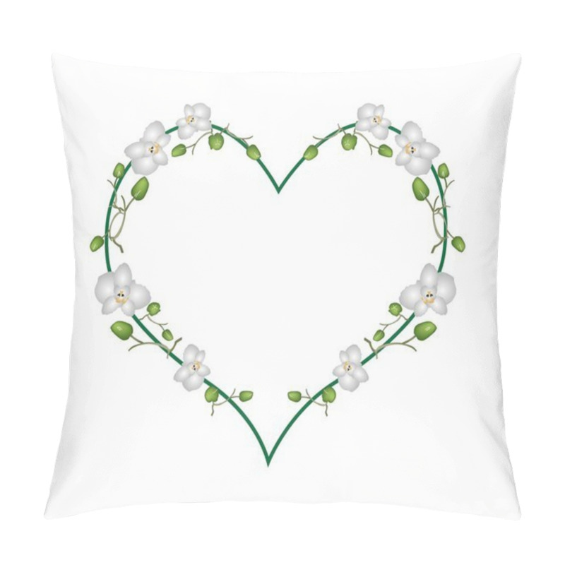 Personality  Moon Orchids Flowers In A Heart Shape Pillow Covers