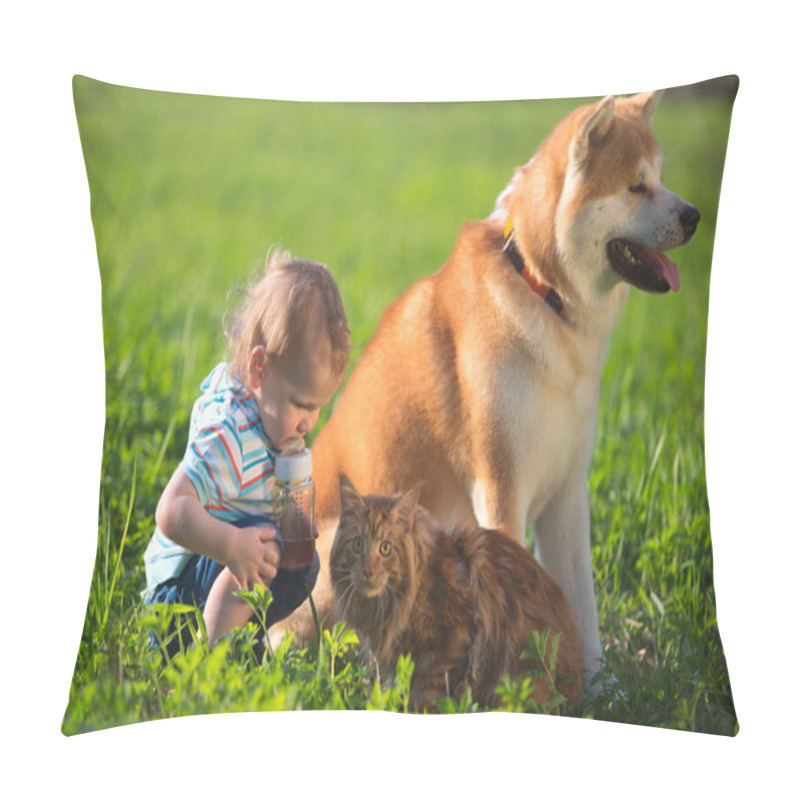 Personality  Boy, Dog And Cat Pillow Covers