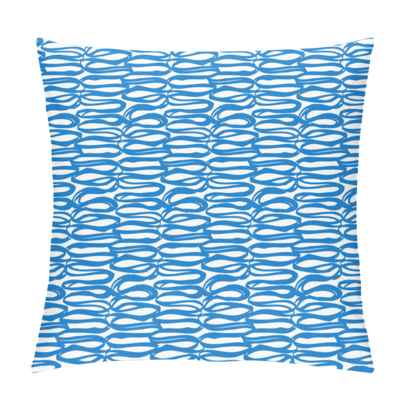 Personality  Seamless Bold Pattern With Doodles And Lines In Blue Pillow Covers