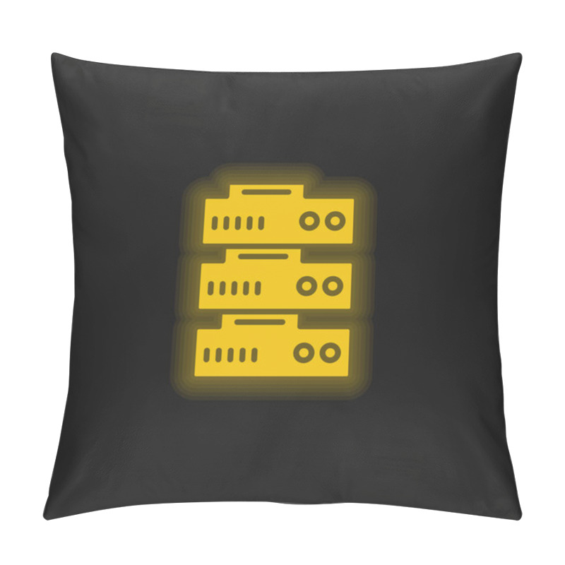 Personality  Big Data Yellow Glowing Neon Icon Pillow Covers