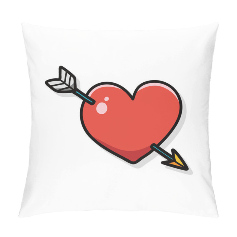 Personality  Valentines Heart Arrow Doodle Pillow Covers