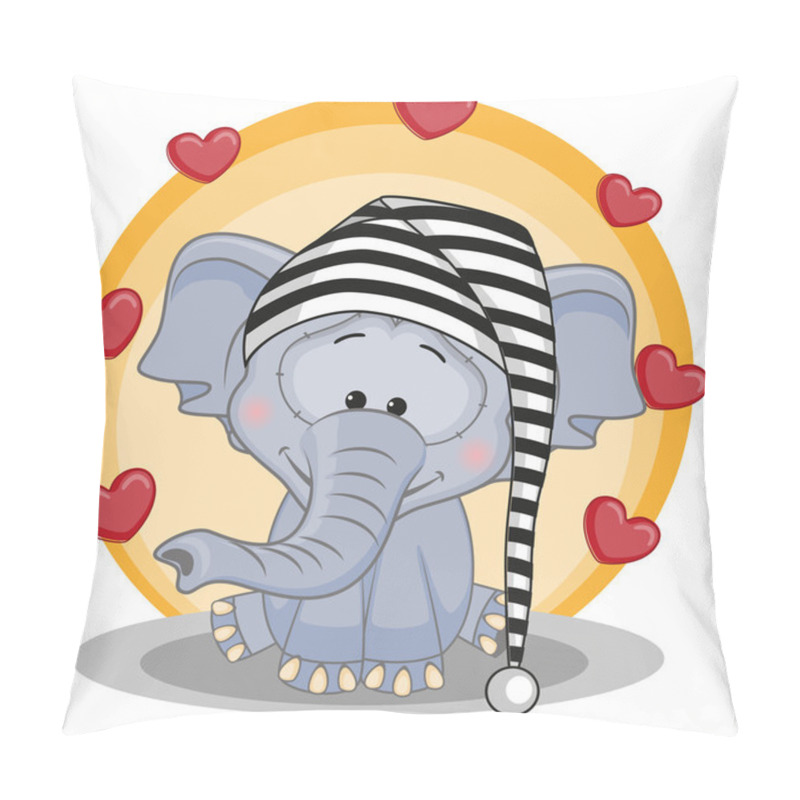 Personality  Elephant With Hearts Card Pillow Covers