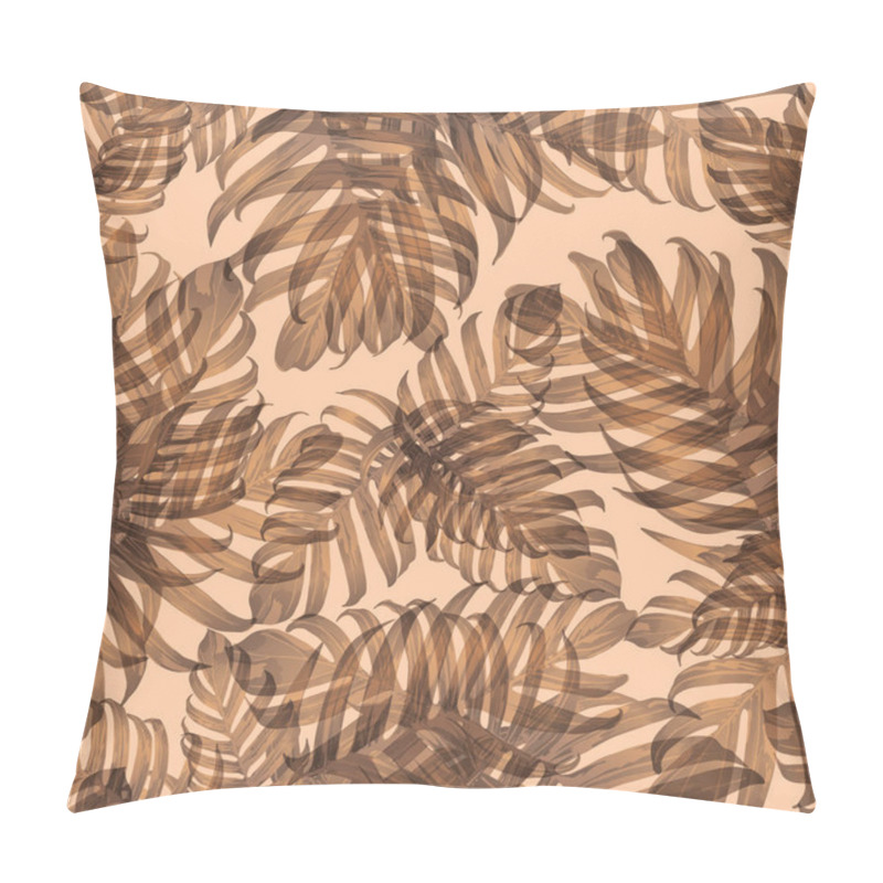 Personality  Palm Monstera Seamless Pattern.  Pillow Covers