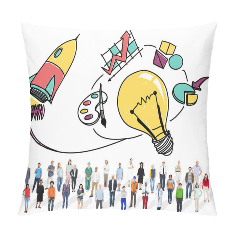 Personality  Diversity People Standing Together Pillow Covers