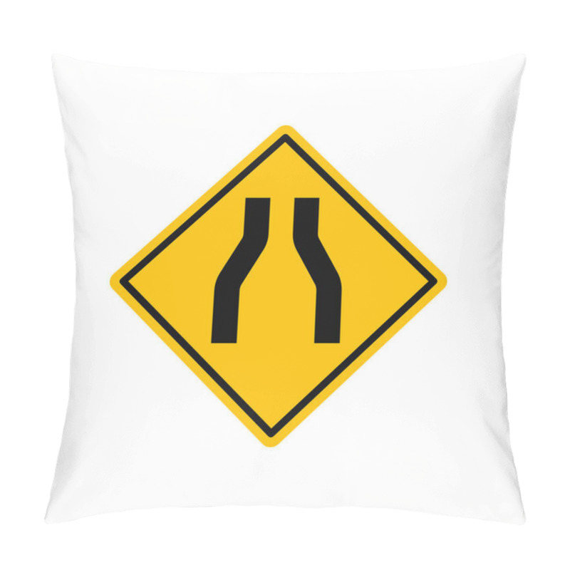 Personality  Narrow Road Ahead Traffic Sign Pillow Covers