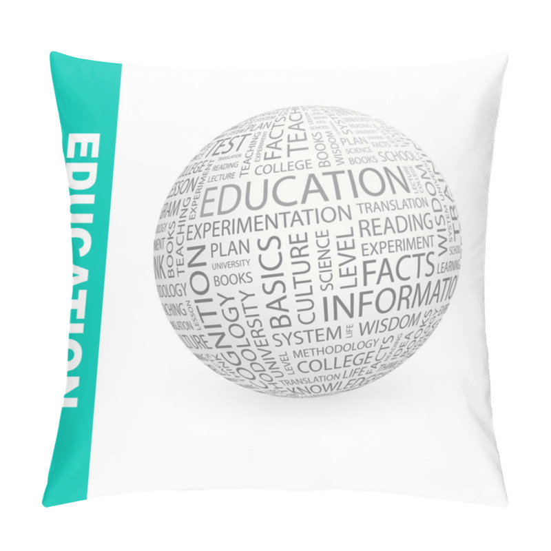 Personality  Globe With Different Association Terms. Pillow Covers