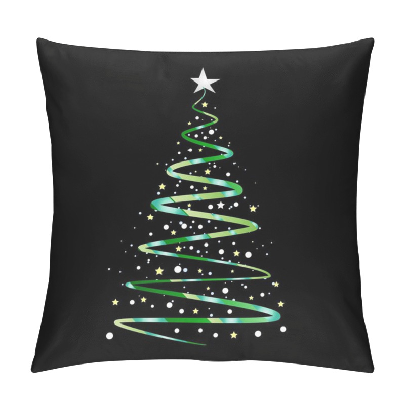 Personality  Christmas Background With Christmas Tree, Vector Illustration. Pillow Covers