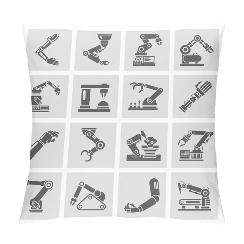 Personality  Robotic Arm Icons Black Pillow Covers