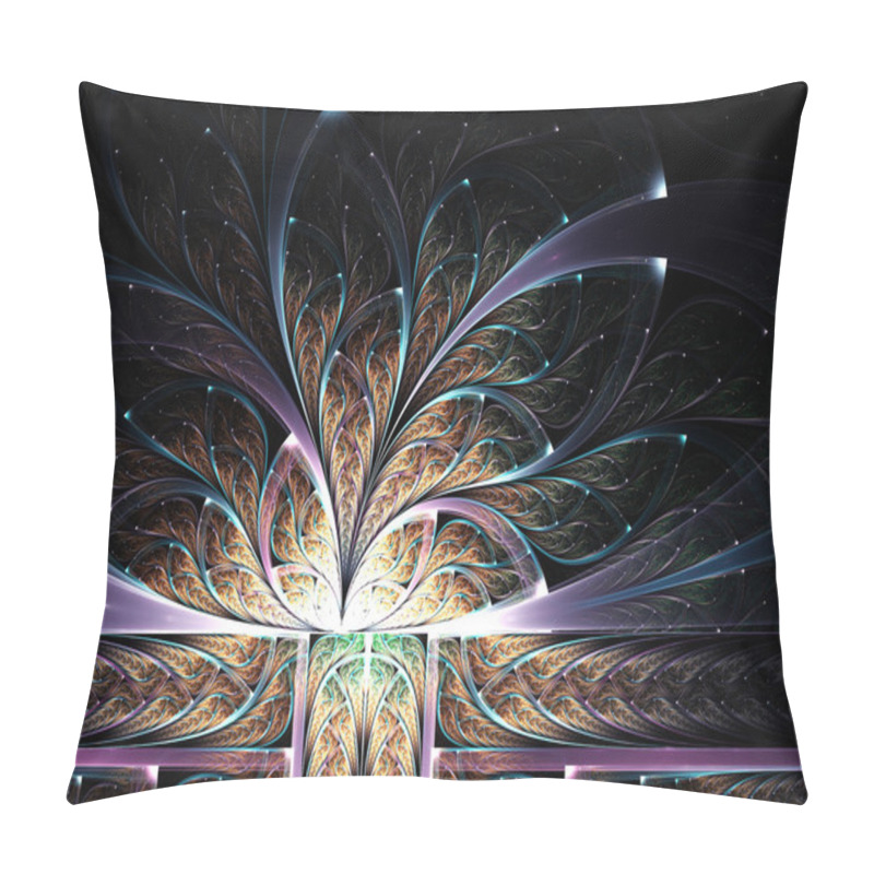 Personality  Abstract Fractal Gold Flower, Digital Artwork For Creative Graphic Design Pillow Covers