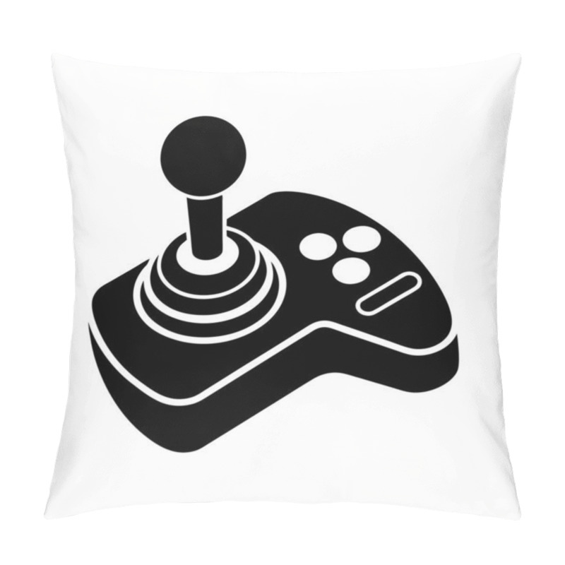 Personality  Joystick Game Controller Silhouette Icon With White Background Pillow Covers