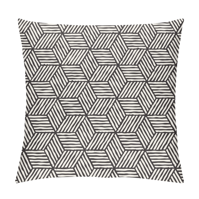 Personality  Seamless Abstract Hand Drawn Pattern. Vector Freehand Lines Background Texture. Ink Brush Strokes Simple Geometric Design. Pillow Covers