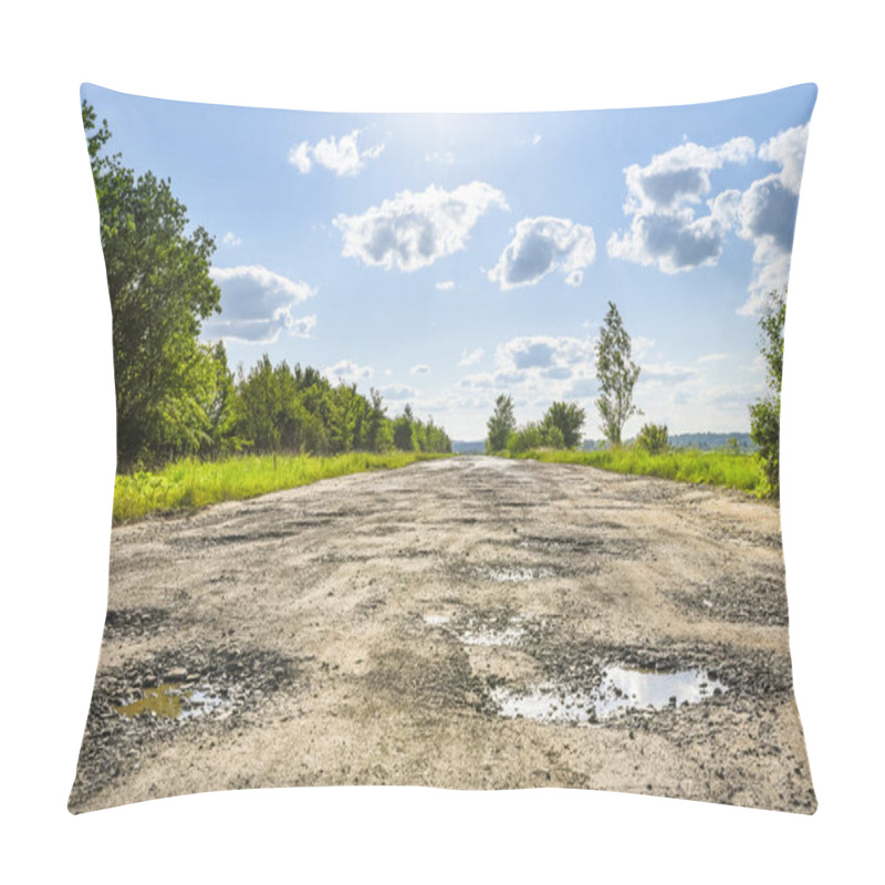 Personality  Broken Road, Potholes And Pits, Cracks. Roads In Ukraine Pillow Covers